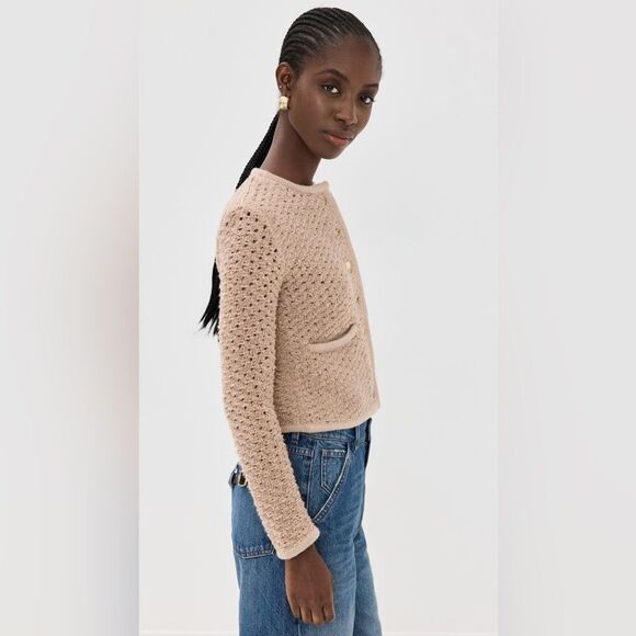 Staud Lisson Cream Jacket Camel Merino Wool Size S - Picture 4 of 12